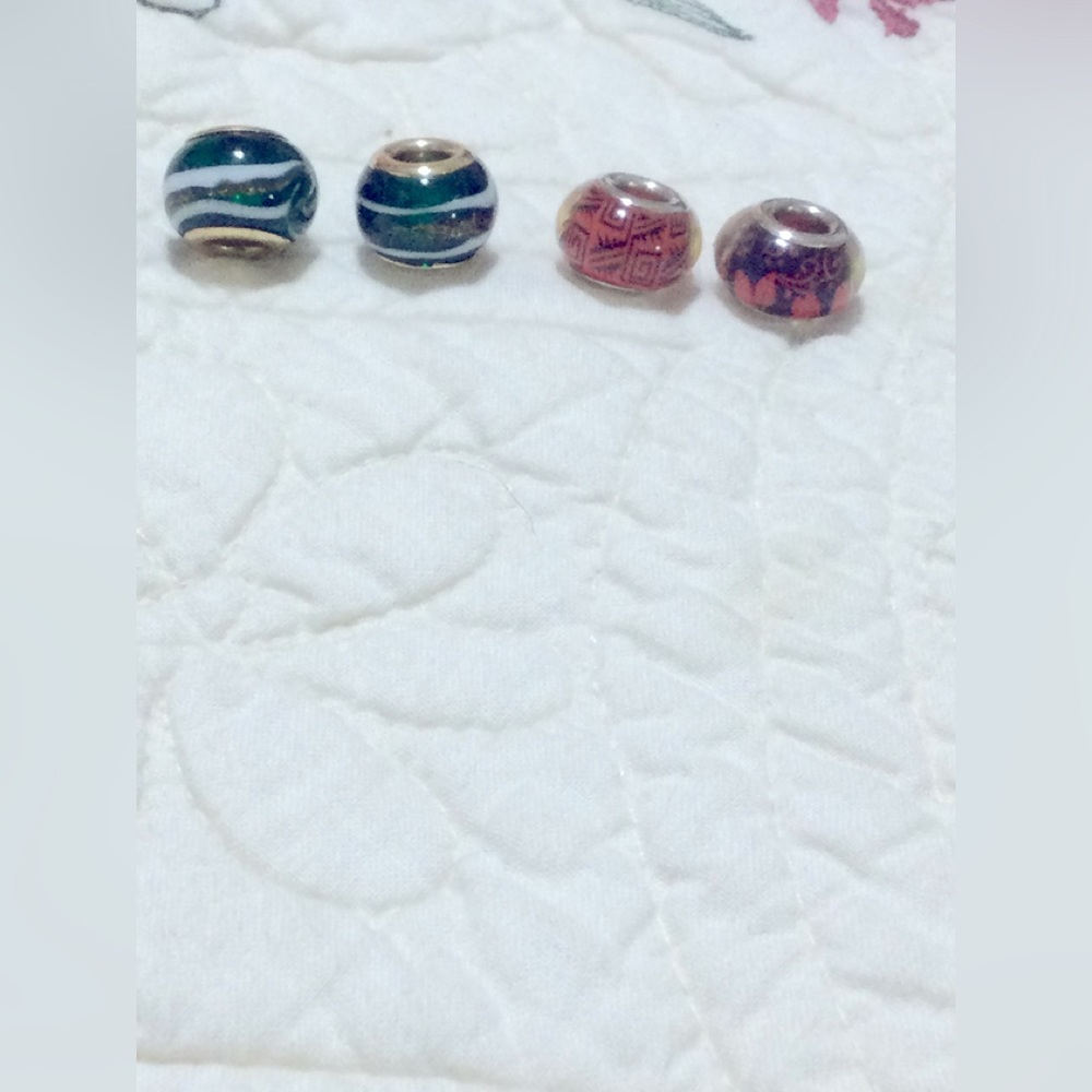 Glass charms/spacers for Pandora bracelet